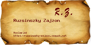 Ruzsinszky Zajzon névjegykártya